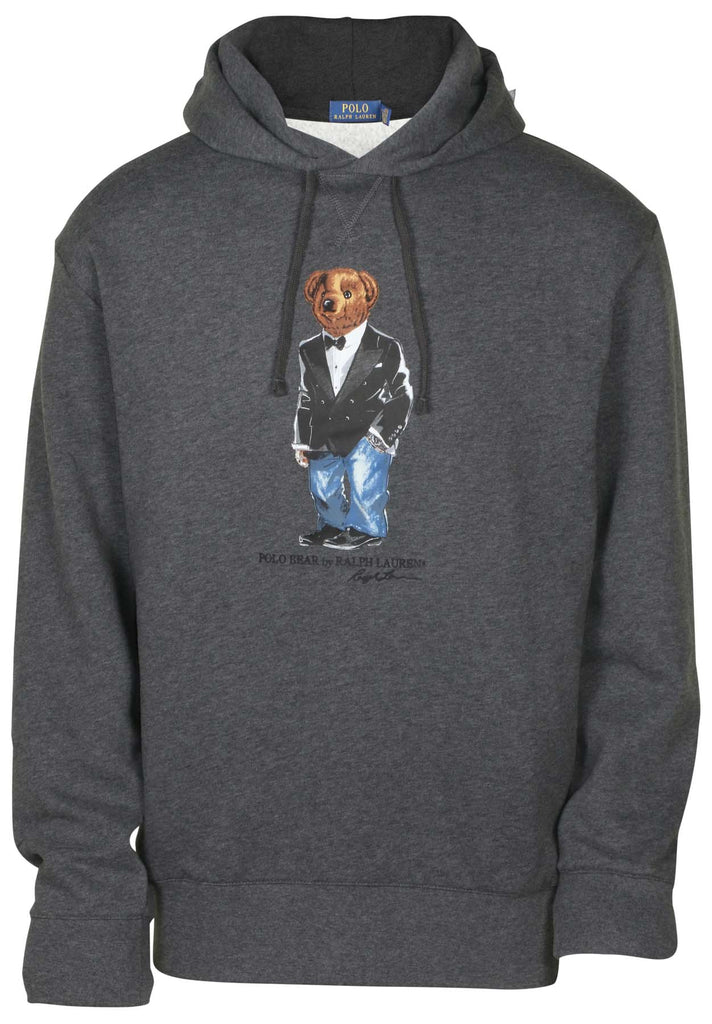 mens polo hoodie with bear
