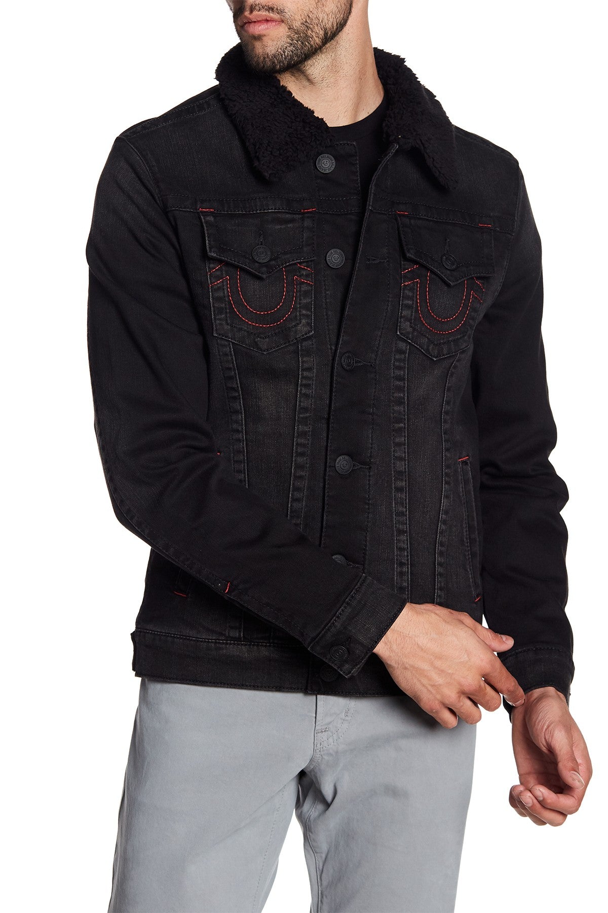 True Religion Men's Trucker Sherpa Jacket-Night Stand – Webzom