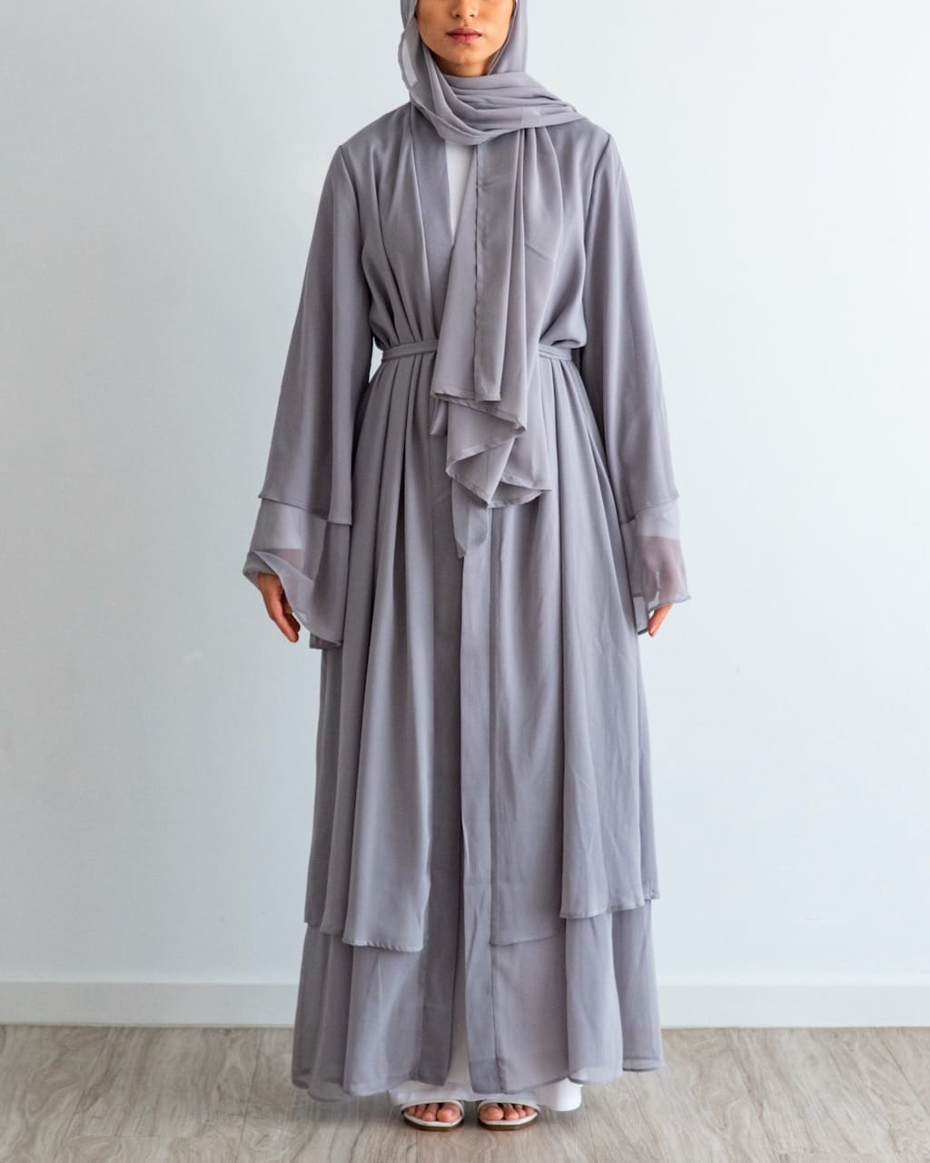 Aisha Abaya with Hijab - Silver - Fajr Noor product image