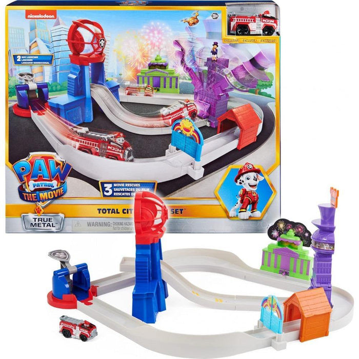 paw patrol movie true metal total city rescue track set