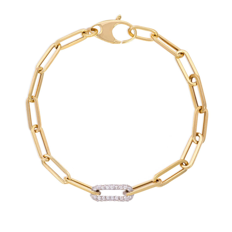 Diamond Paperclip Bracelet | Mila Gems