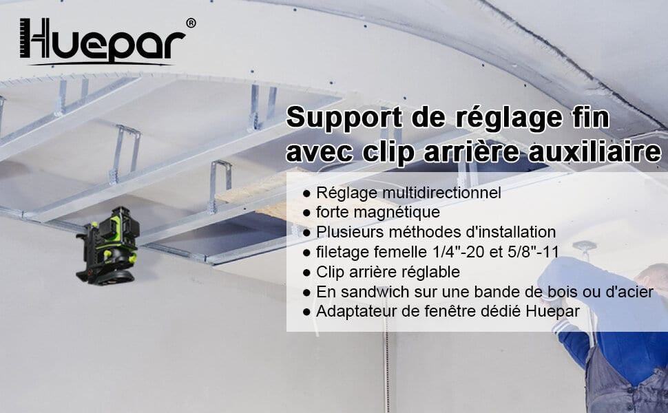 Acheter Support magnétique réglable avec clip, niveau laser mural
