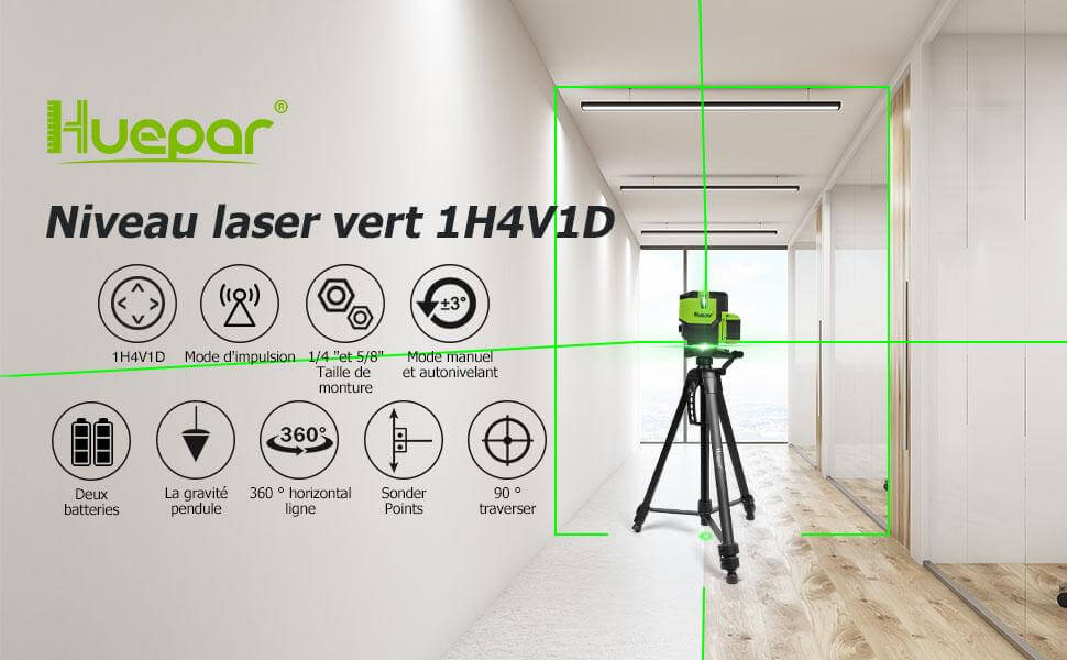 Niveau laser multiligne à faitceau vert Huepar - Maroc