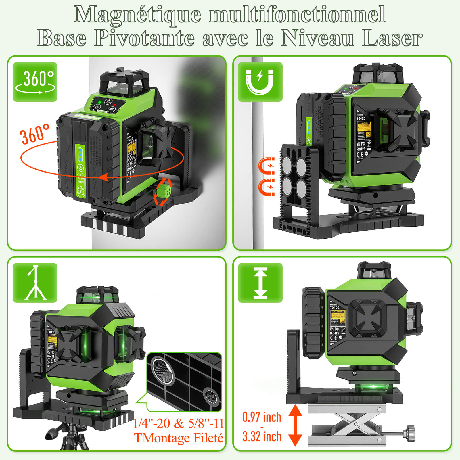 Niveau laser multiligne : Contenu du paquet