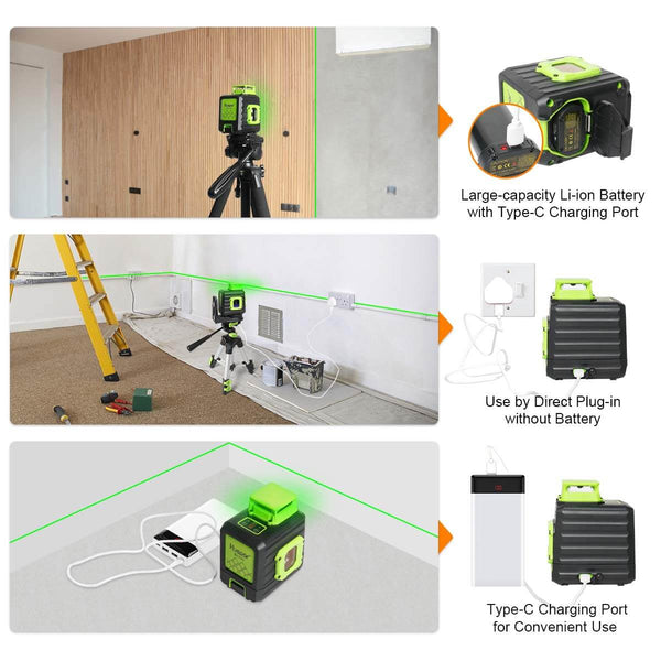 Niveau laser croix automatique : Économie d'énergie en mode impulsion pour une utilisation extérieure
