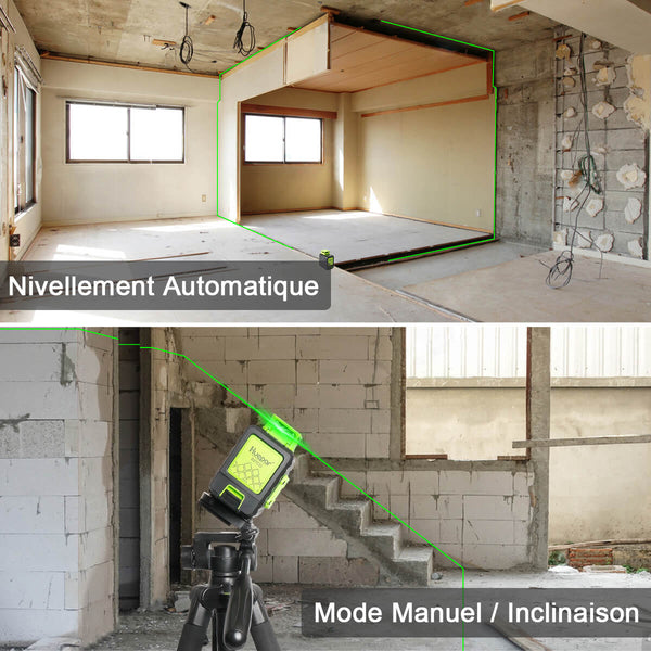 Niveau laser croix automatique : A maximum level of 1H and 2V lines