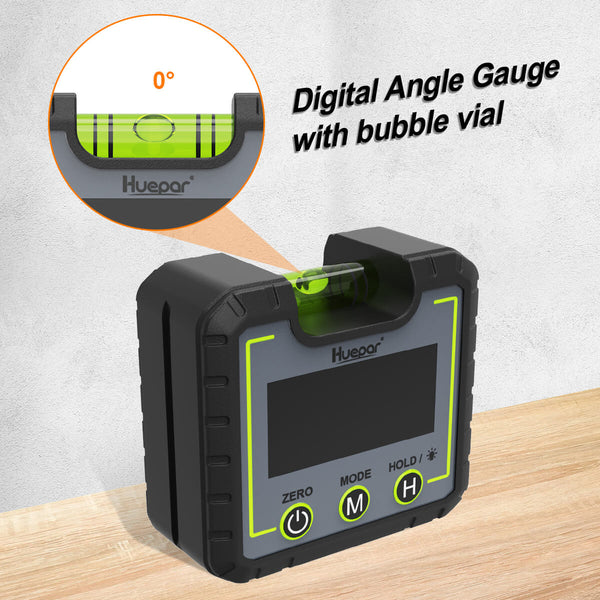 Huepar AG01 - Inclinomètre à jauge d'angle de niveau numérique