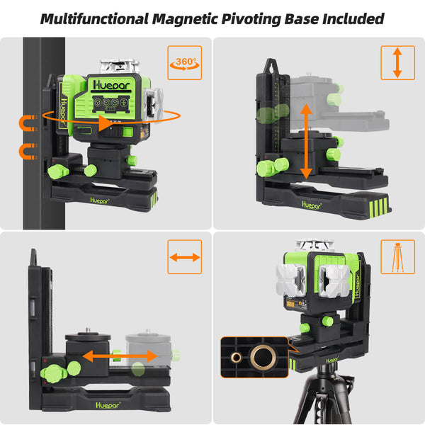 Huepar P03CG - Niveau Laser OSRAM 3D 12 lignes faisceau vert