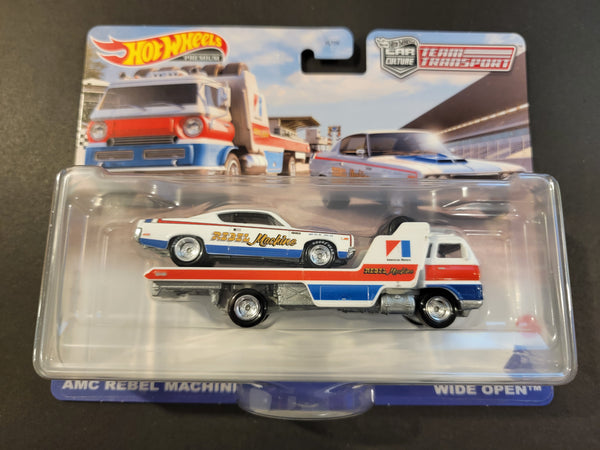 Hot Wheels Amc Rebel Machine And Wide Open 2022 Team Transport Serie Top Collectibles 9739