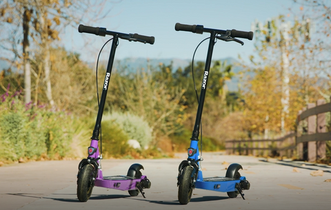 Razor S85 Electric Scooters for kids. Suits ages 8+ and comes in two colour options (Purple and blue). Buy now from Electric Travels: https://electrictravels.co.uk/