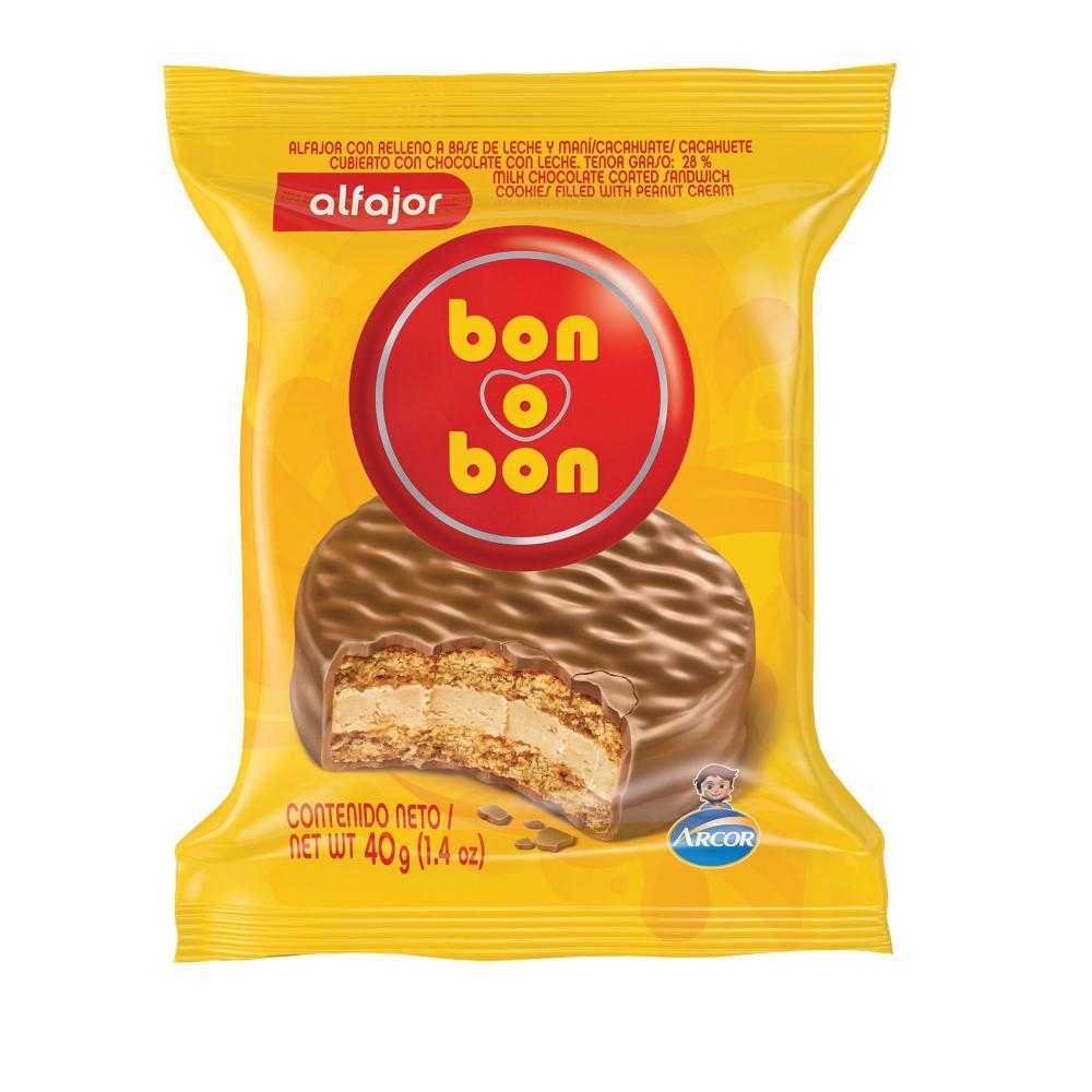 Bon O Bon Alfajor With Peanut Butter And Milk Chocolate 40 G 2 1 Oz Pack Of 6 Latinafy Com