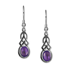 celtic earrings oval amethyst