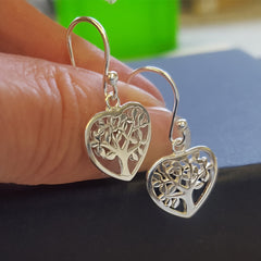 tree heart earrings tre of life