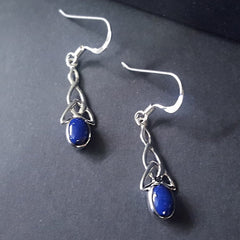 lapis lazuli celtic earrings