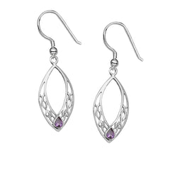 celtic earrings amethyst teardropns