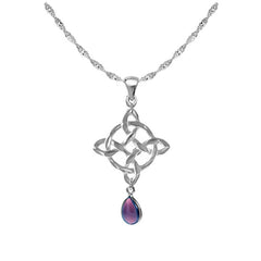 celtic necklace with amethyst teardrops