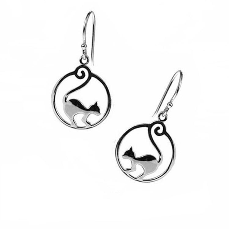 Small Triple Moon Dangle Earrings, Sterling Silver Pagan Earrings