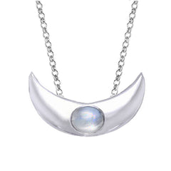 moon necklace with moonstone, celestial