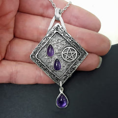 teradrop pentacle pagan necklace