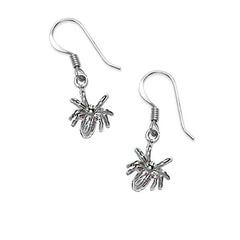 silver spider earrings