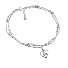 trinity heart celtic anklet