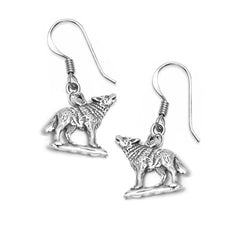 wolf dangle earrings