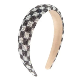 Bari Lynn - Checkered Headband in Black - too!