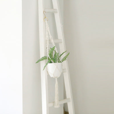 2 Ivory Cotton Ropes Macrame Plant Hanger Decorative Pot Holders