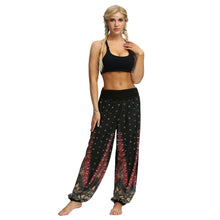 Load image into Gallery viewer, Women Bohemian Digital Printing Feather Fitness Yoga Casual Pants

