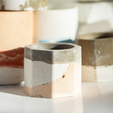 Layered Concrete Plant Pots Created Using Leftover Cement 