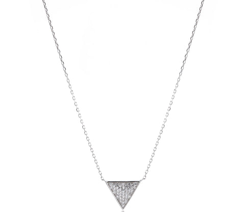 STERLING SILVER CUBIC ZIRCONIA TRIANGLE PENDANT