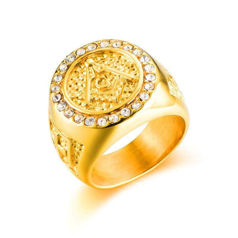 Masonic Ring Strass | Templar Cross