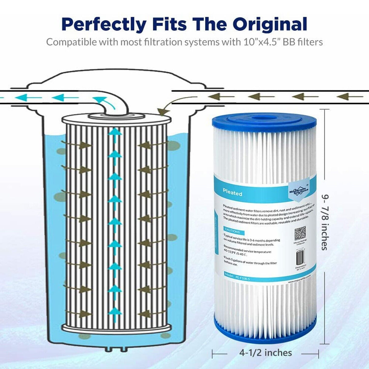 10 inch pleated water filter