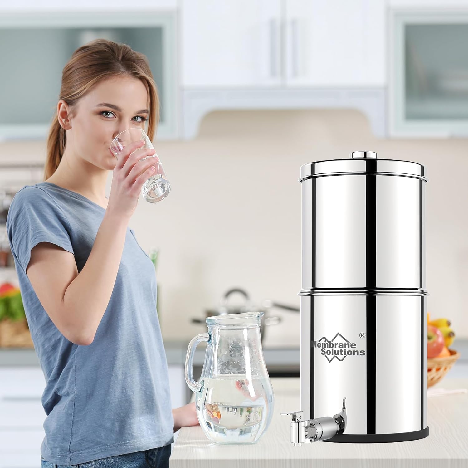 stainless steel gravity water filter