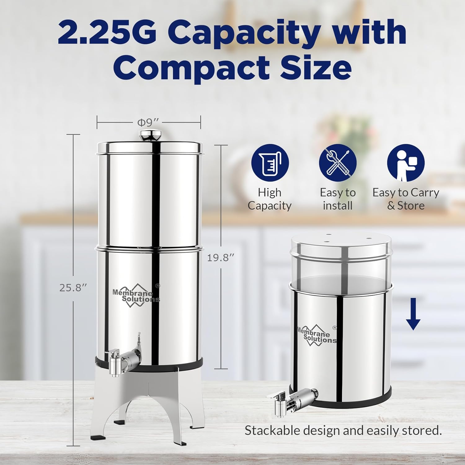 stainless steel water filter dispenser