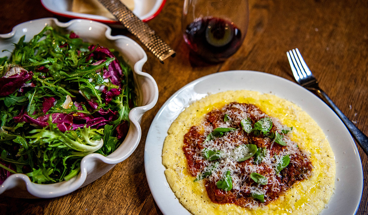 Italian Sausage Meatballs In Sugo With Polenta Hagen S Organics