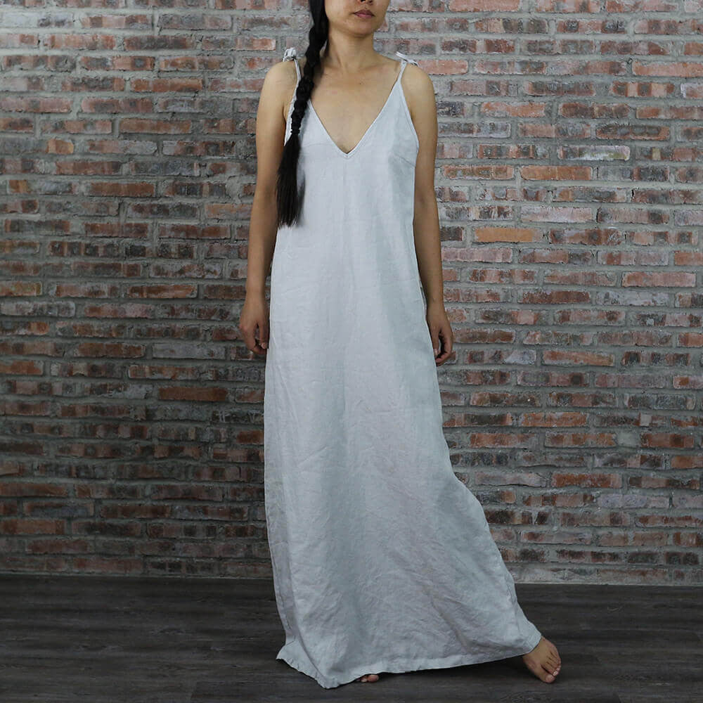 Women's Full Length Linen Nightgown 