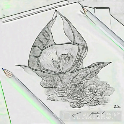 Pencil sketch tattoo realistic lotus flower drawin