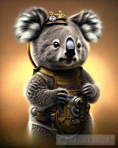 AI Art Generator: Epic fantasy colorful rainbow ornate Tribal cute Koala  fuzzy
