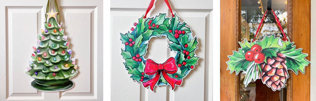 Home Malone Door Hangers | Tree; Wreath; Pine Cone