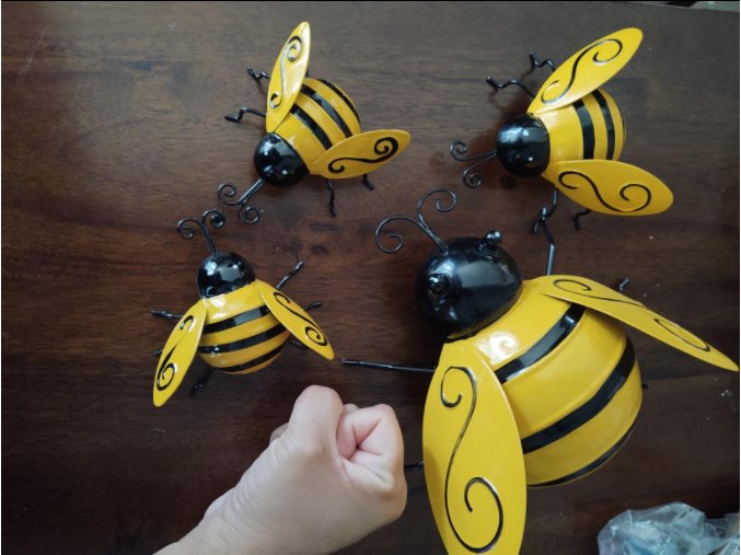 metal bee garden ornaments