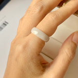 16.1mm A-Grade Natural White Jadeite Ring Band No.162233
