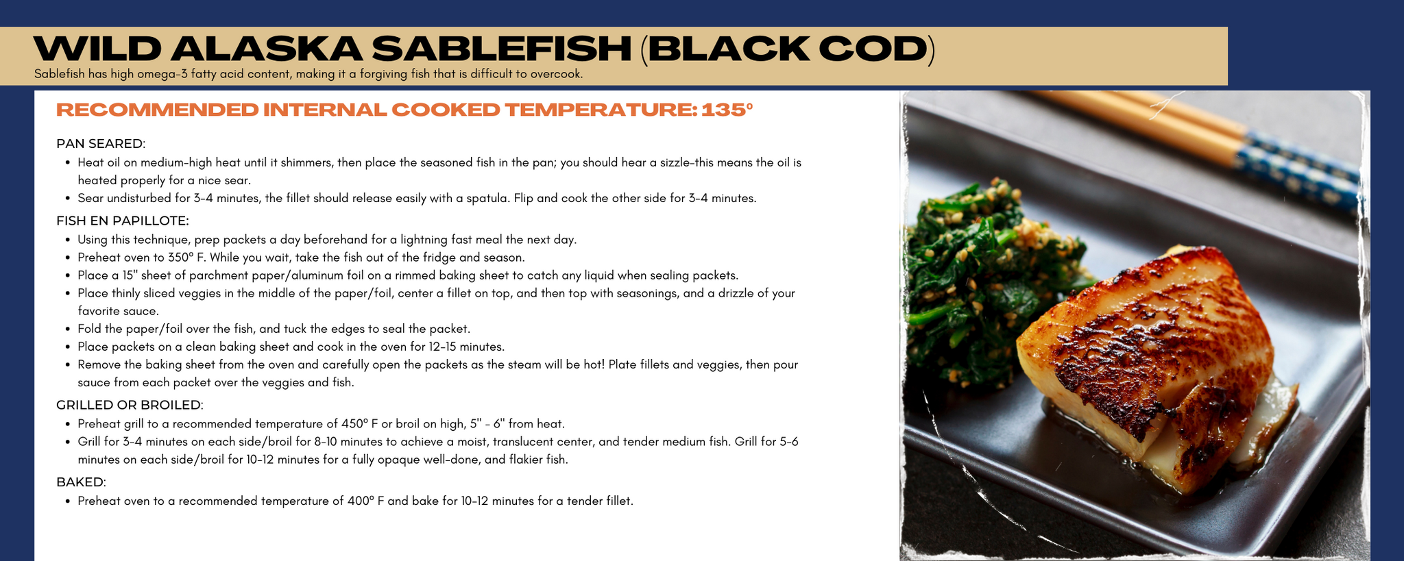 Wild Alaska Sablefish, cooking tips