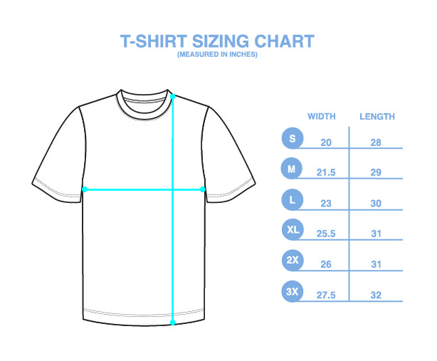 T-Shirts Sizing Chart – Good Good Golf