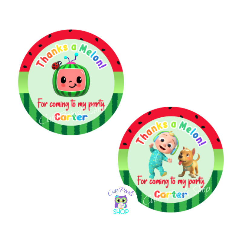 cocomelon thank you tags cocomelon favor tags cute pixels shop