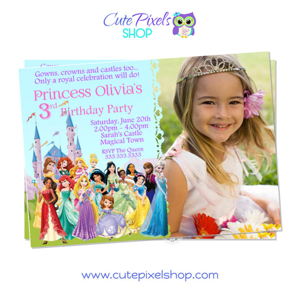 Disney Princess Birthday Invitation - Style #04 – Cute Pixels Shop