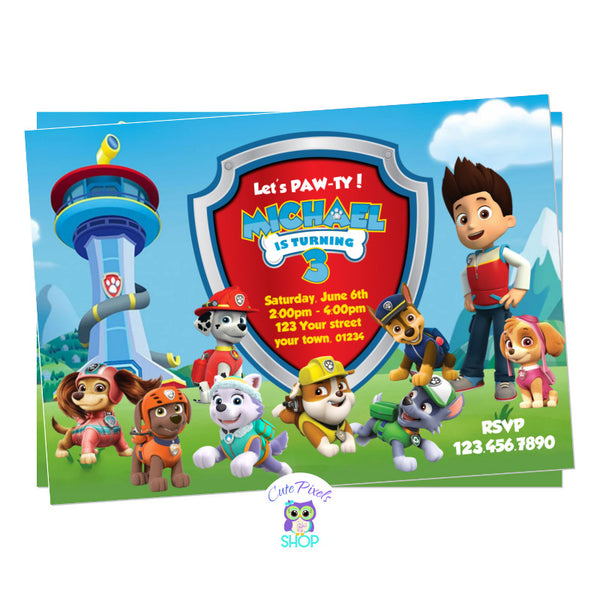 paw patrol party invitations