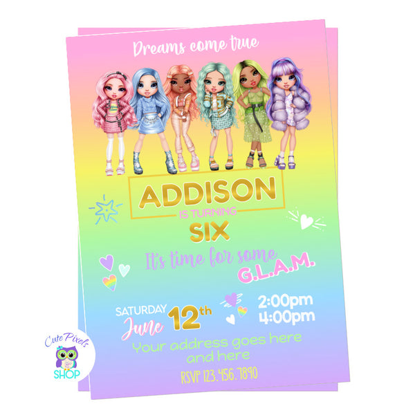 Rainbow High Dolls Thank You Card - Rainbow High in Pastels – Cute Pixels  Shop
