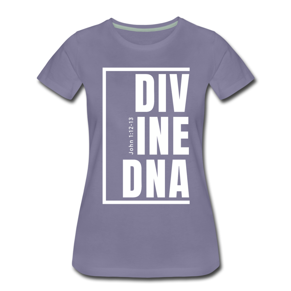 Divine DNA / Perfectly Basic Women’s Tee /  White Graphic - washed violet