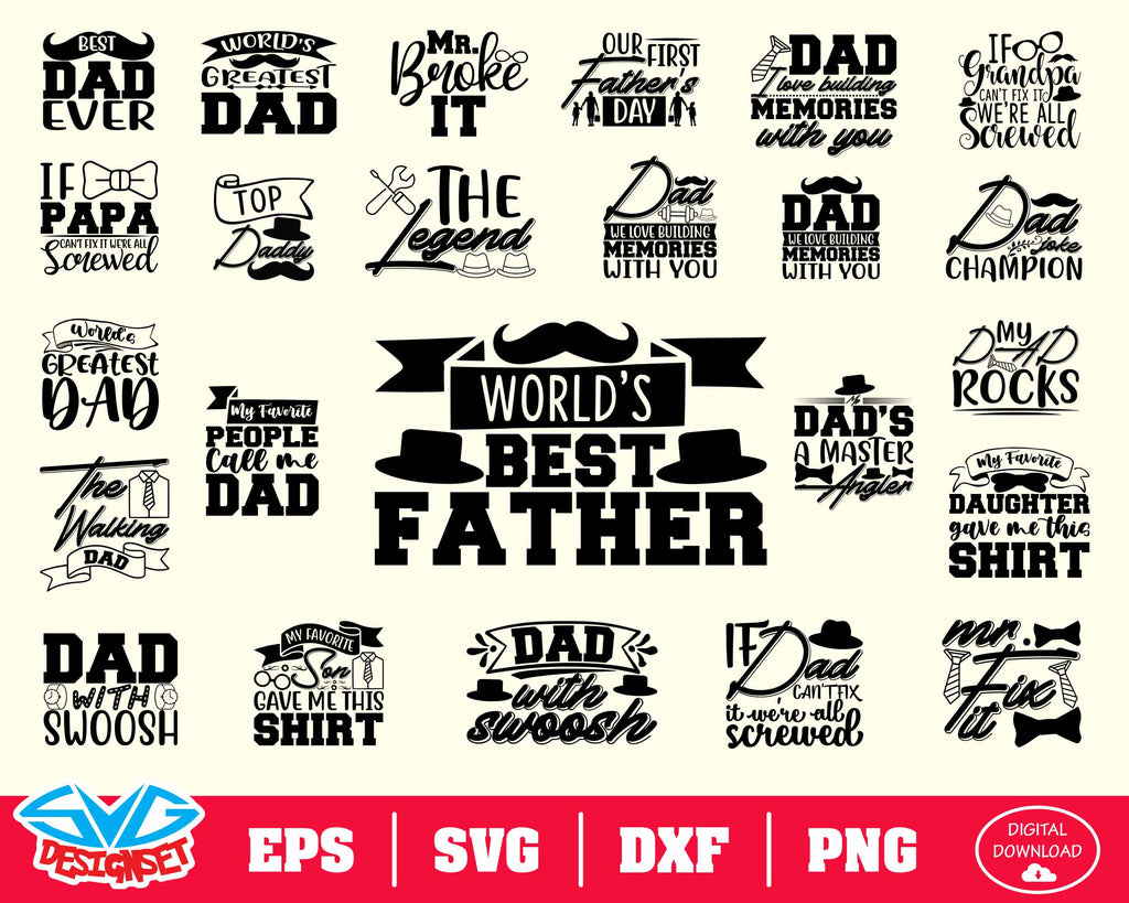 Download Happy Father S Day Bundle Svg Dxf Eps Png Clipart Silhouet